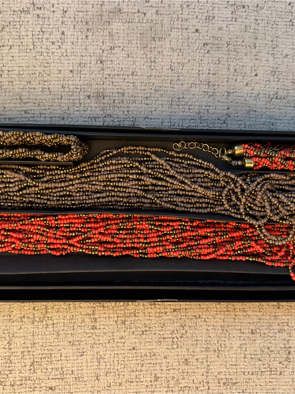 Multi-Strand Beaded Necklace Set with matching bracelets! Gorgeous bohemian vibe